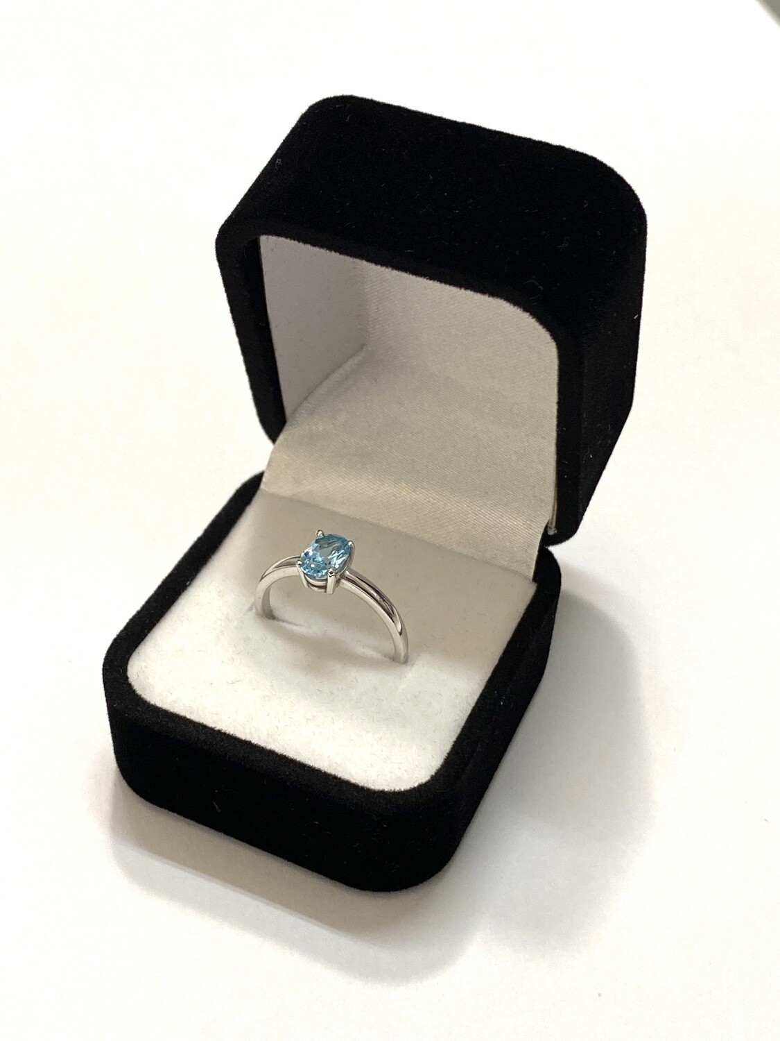 Chatham Created Spinel set in rhodium plated silver