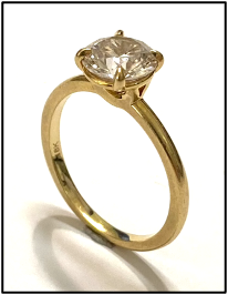 18K yellow gold lab grown diamond solitaire ring
