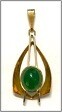 9K gold Quartz Chalcedony pendant