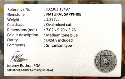 Natural Sapphire 1.257ct