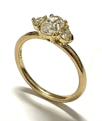Diamond ring with wedding band