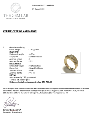 Diamond ring Retail R51 700.00