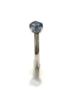 Platinum Lab grown rough diamond crystal ring
