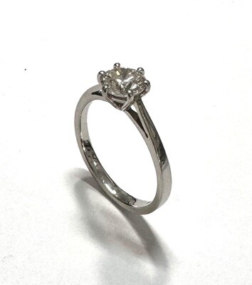 Platinum engagement ring and band