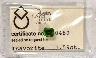 One 1.59ct Tsavorite (Sealed by the lab) R42500. Retail R70800