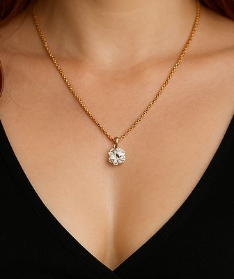 Floating Lab Grown Diamond With A 14K Gold Loop
