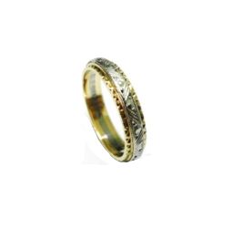 18K yellow gold white gold band