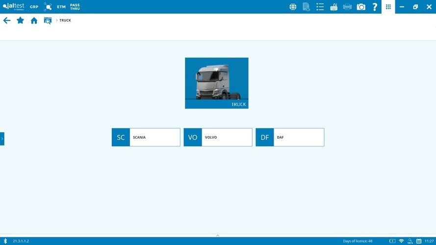 JALTEST SOFT TRUCK SELECT - programmatūra atsevišķu kravas automašīnu marku diagnostikai