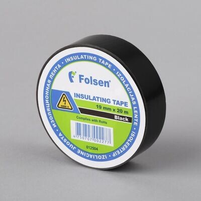 PVC izolācijas lente Folsen 012504 19mm x 20m melna