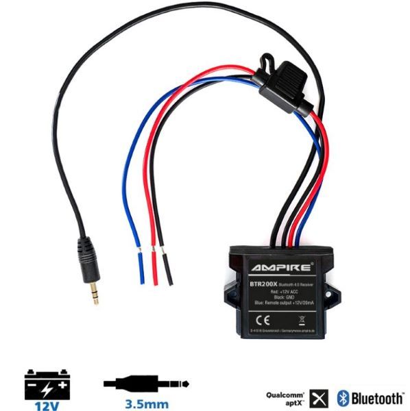 Ampire BTR200X automašīnas Bluetooth audio uztvērējs