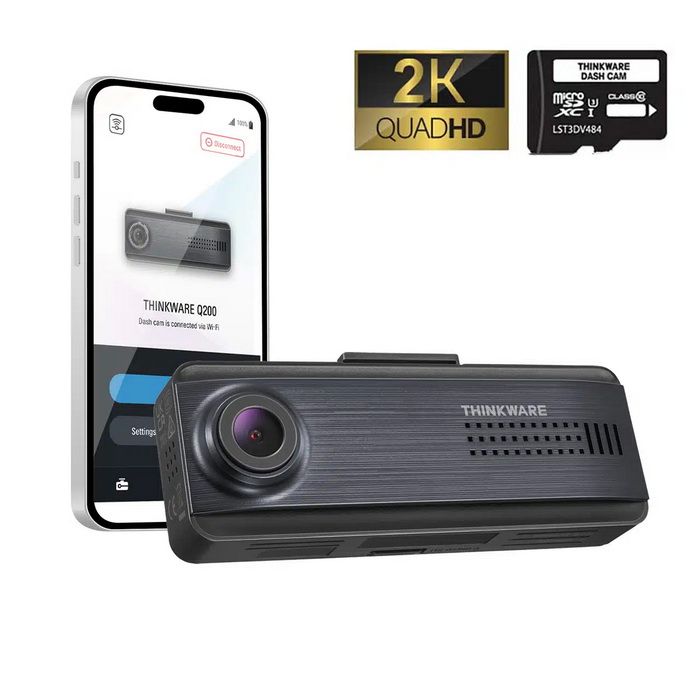 THINKWARE DASH CAM Q200 – kompakts 2K (QHD) videoreģistrators ar Wi-Fi