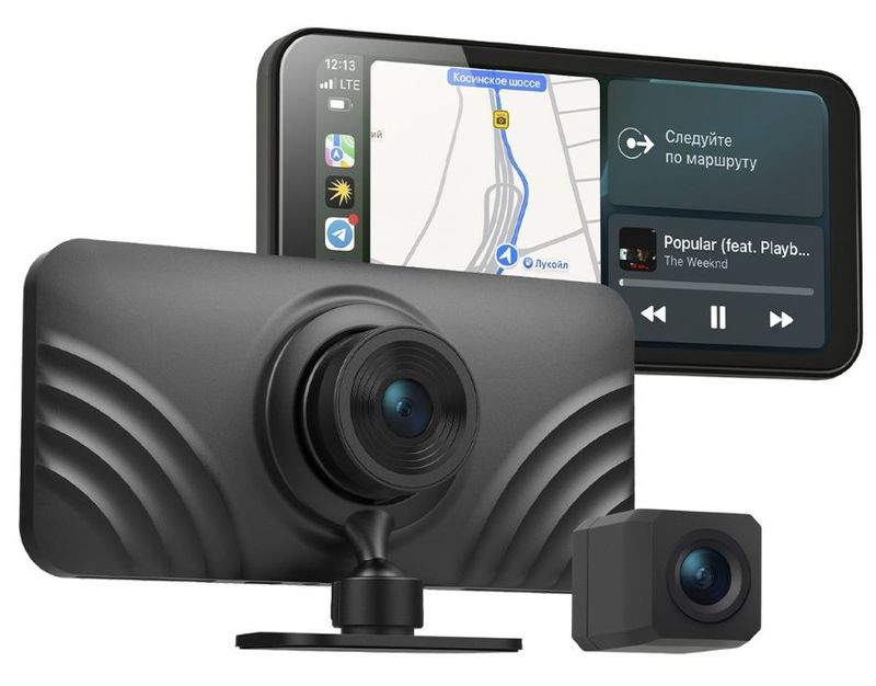 NEOLINE SMARTWAY – dual camera 4K/FHD dashboard camera with CarPlay/Android Auto monitor