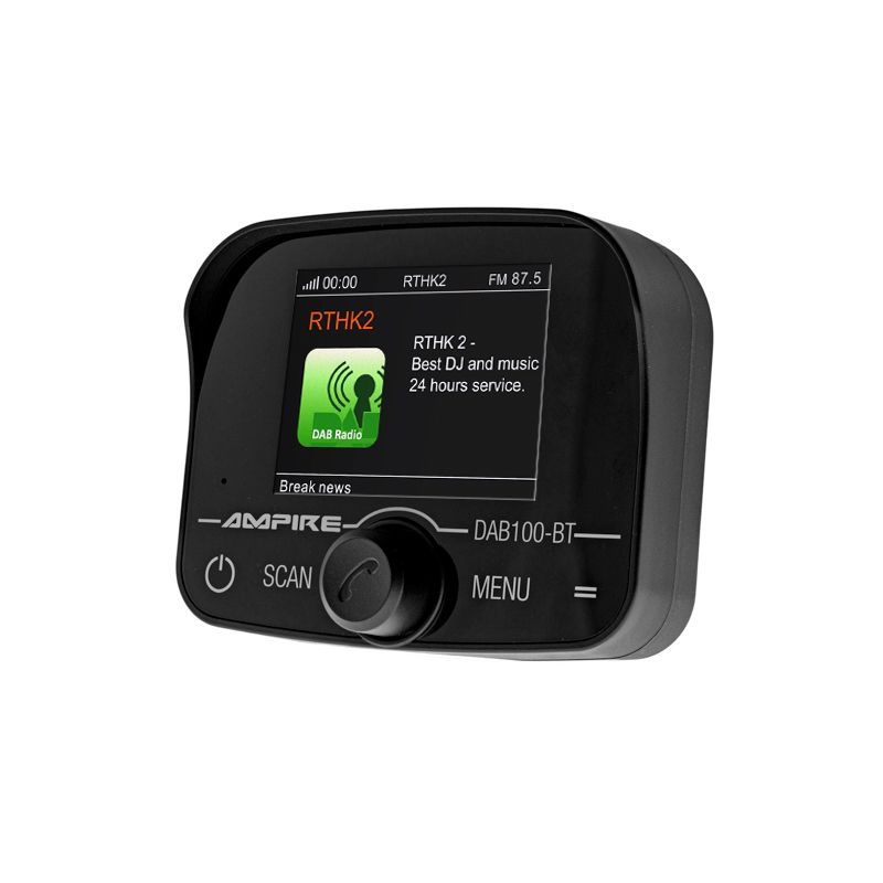 Auto Bluetooth/SD atskaņotājs ar brīvrokas sistēmu Ampire DAB100-BT Auto Bluetooth/SD atskaņotājs ar brīvrokas sistēmu Ampire DAB100-BT