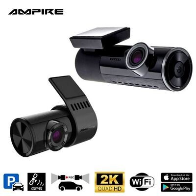 AMPIRE DC2-PRO 2K (QHD) videoreģistrators ar divām kamerām, Wi-Fi un GPS