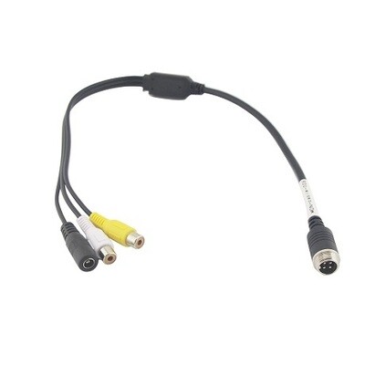 RCA-M12 M 4-pin uz RCA kameras adapteris RCA-M12 M 4-pin uz RCA kameras adapteris