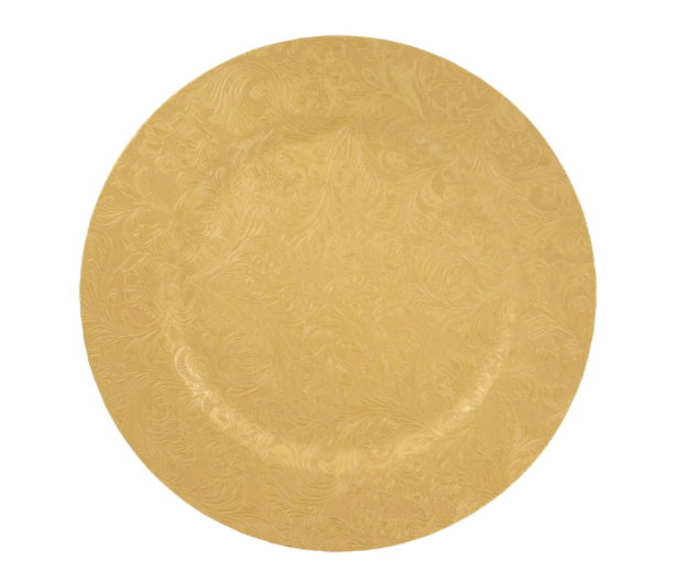 Gold Floral Charger Plates