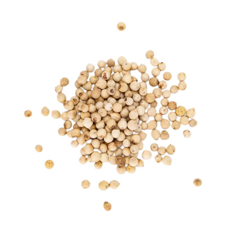 Peppercorns White Whole  - 1/2 cup Grinder Jar (2 oz)