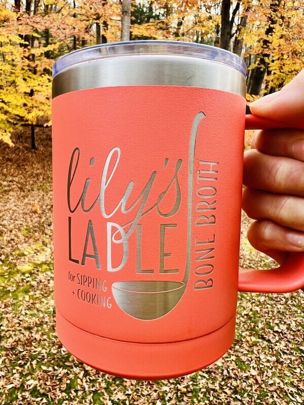 15oz Insulated Mug in Coral