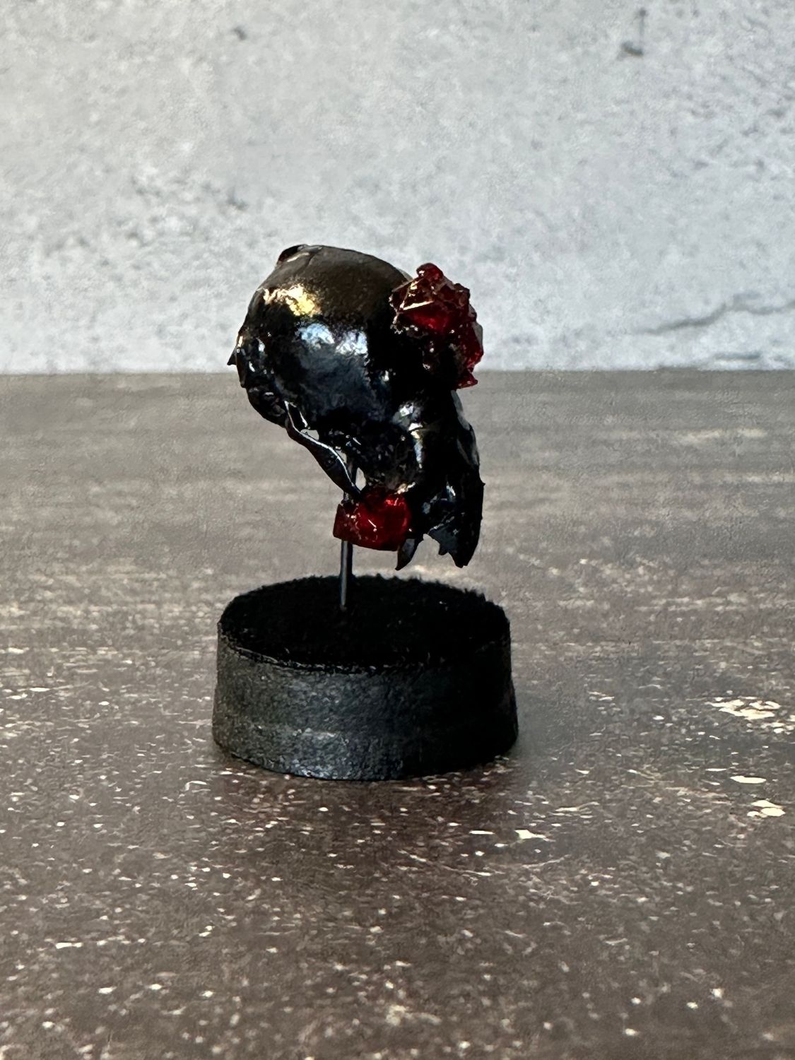 Vampire Bat Skull (Vegan) with Red Crystals