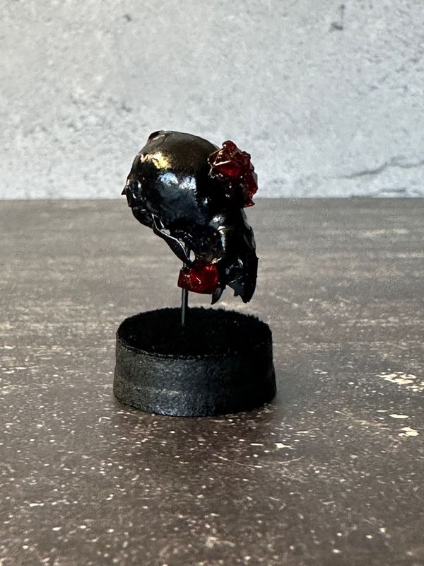 Vampire Bat Skull (Vegan) with Red Crystals