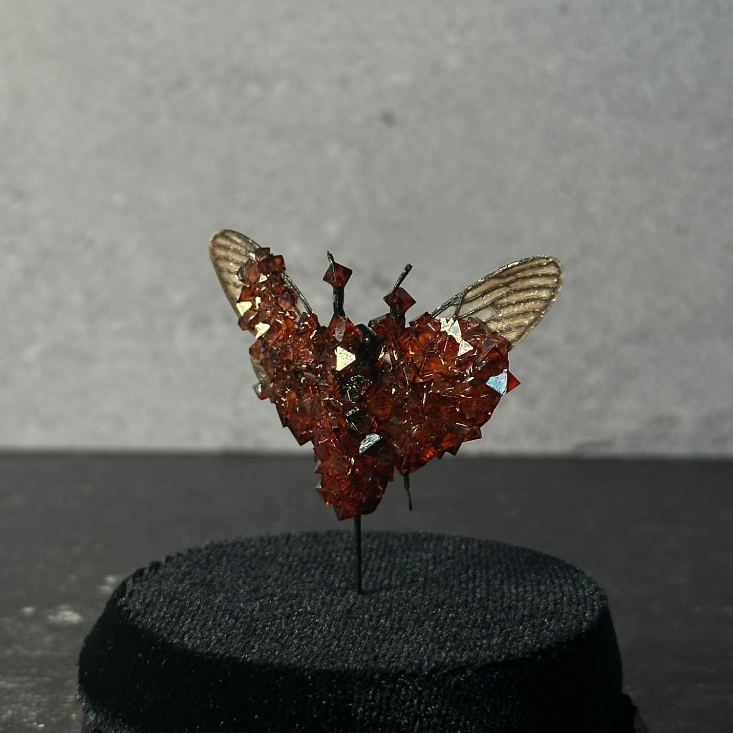 Red Devil Cicada with Ruby Crystals