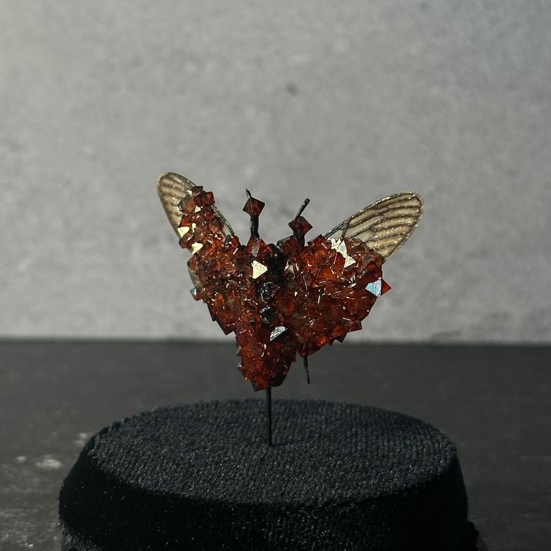 Red Devil Cicada with Ruby Crystals