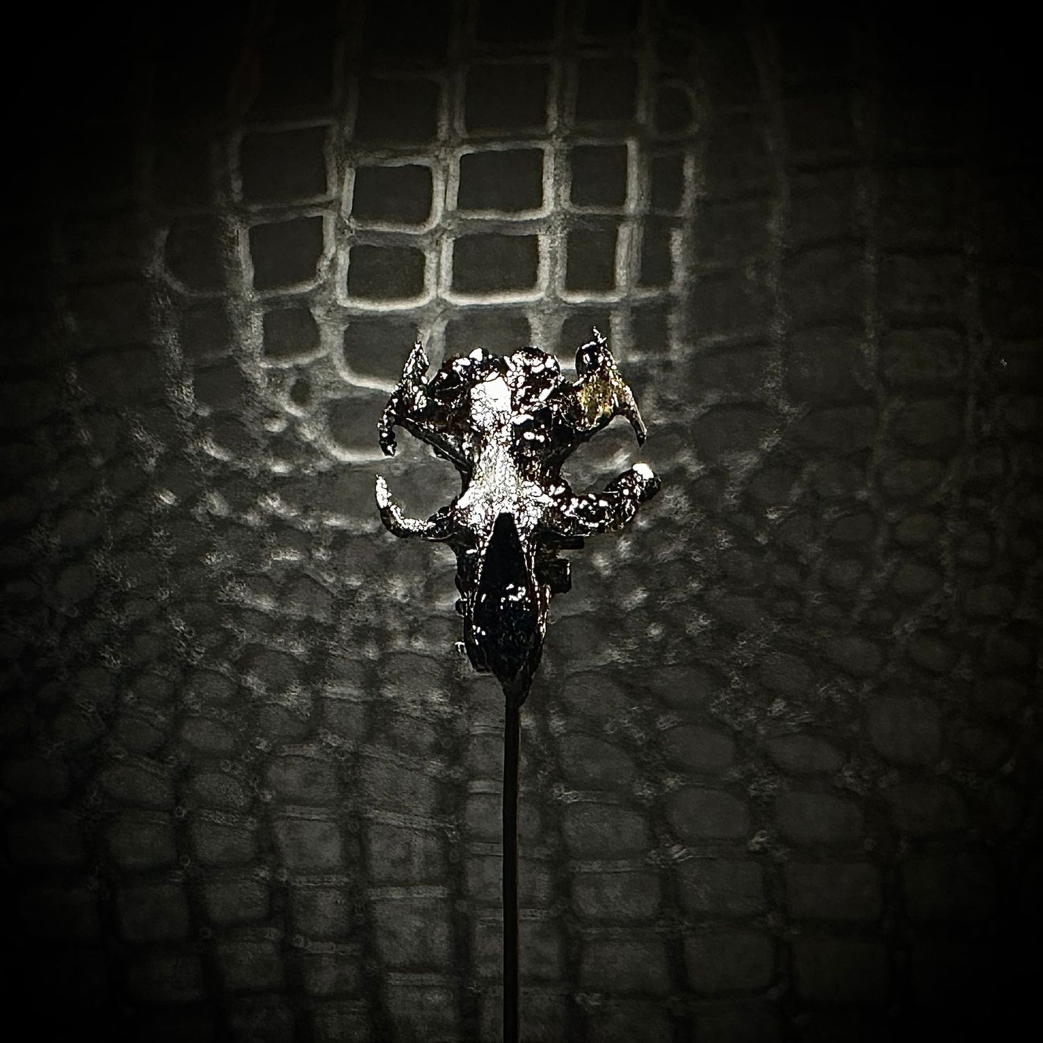 Gilded Rat Skull with Smokey Crystals Gilded Rat Skull with Smokey Crystals