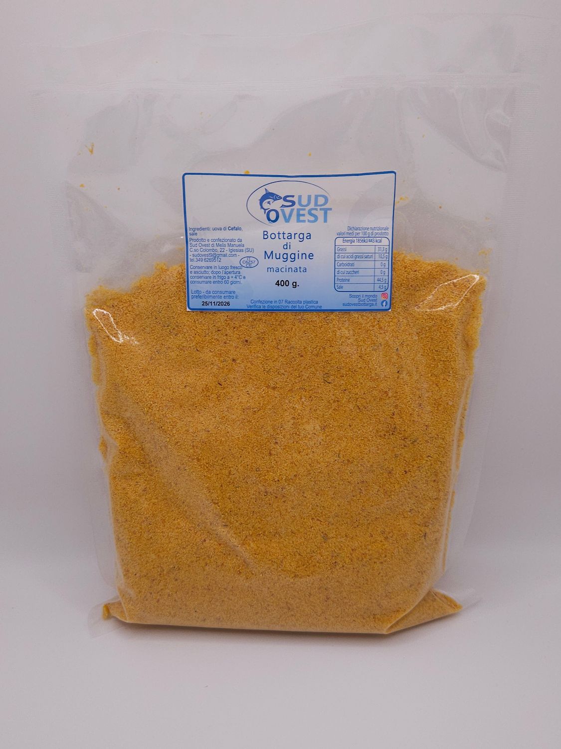 Bottarga di muggine macinata in busta 400g