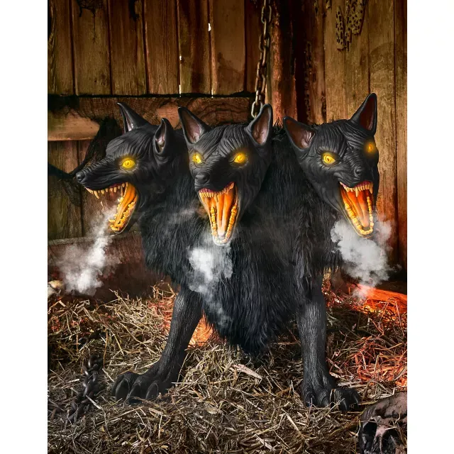 2.5 Ft Cerberus Three Headed Dog Animatronics - Decorations IN STOCK