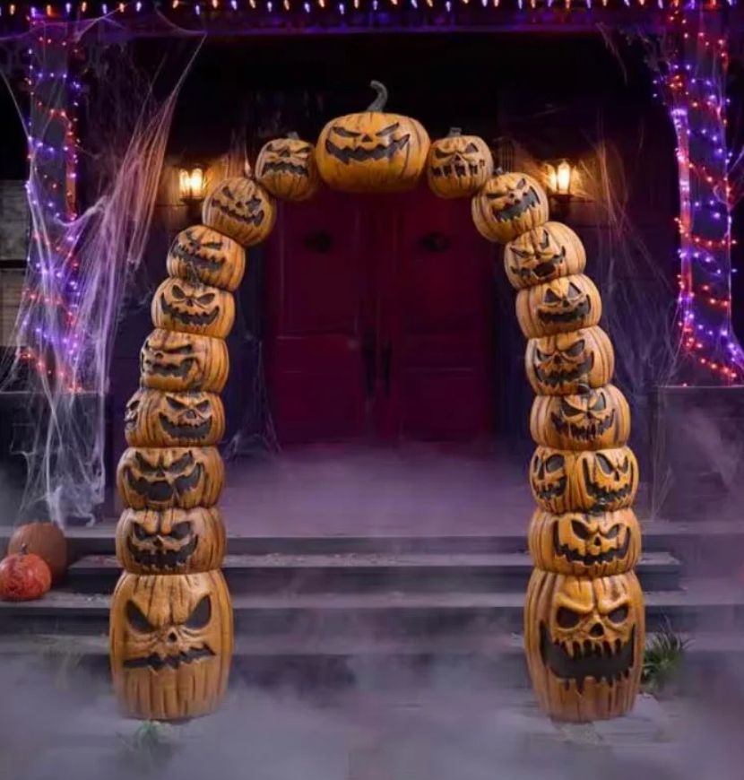 7.5FT HOME DEPOT HALLOWEEN PUMPKIN ARCHWAY HALLOWEEN DECORATION IN STOCK