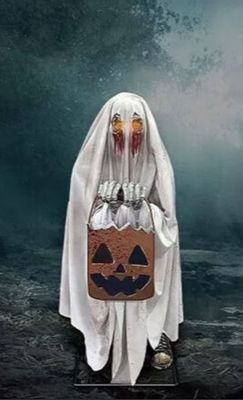 Animatronic Light-Up Bloody Ghost Trick-or-Treater, 3ft Animatronic Light-Up Bloody Ghost Trick-or-Treater, 3ft