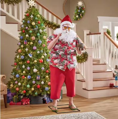HOME DEPOT 6 ft. Animated Beach Santa CHRISTMAS ANIMARONIC DECORATION IN STOCK
