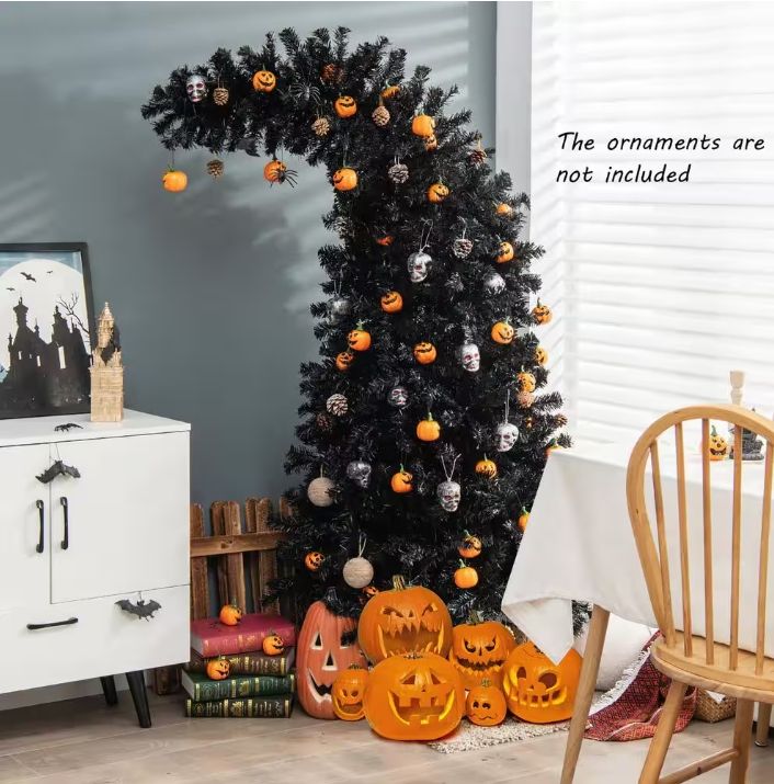 7.5FT Pre-Lit Hinged Artificial Christmas Tree Halloween Holiday Decor Tree w/Lights PRE ORDER NOW