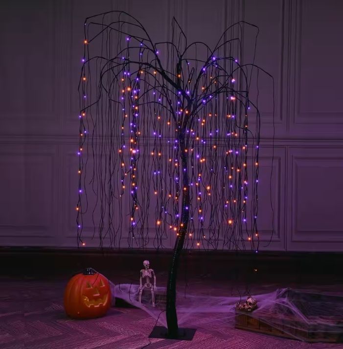 7 ft. Purple Pre-Lit LED Halloween Tree Artificial Christmas Tree with Spiders and 256 LED Lights PRICE ADVERTISED IS DEPOSIT FOR PRE ORDER ONLY PLEASE READ DESCRIPTION