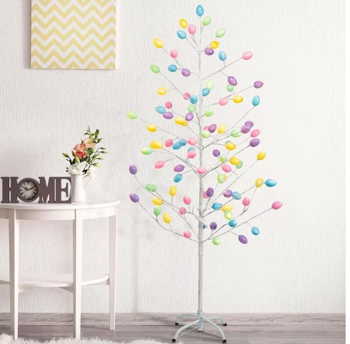 5 ft. Multi-Colored LED Lit Easter Egg Tree