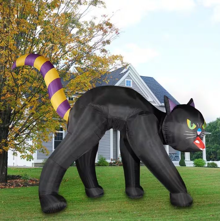 20 ft. Black Cat Halloween Inflatable with Lights