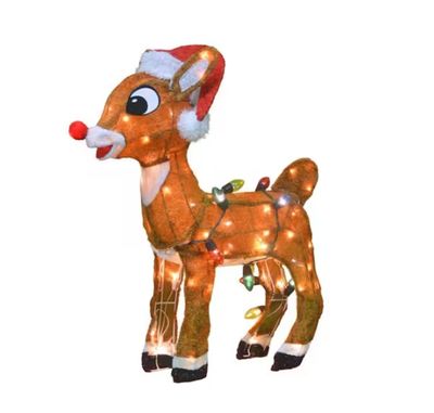 24 in. 3D PreLit Rudolph with C9 Light Strand IN STOCK