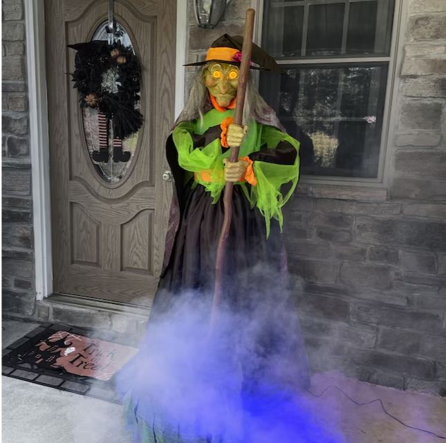 Haunted Hill Farm 6-ft Freestanding Motion Activated Talking Lighted Rosie Witch Animatronic