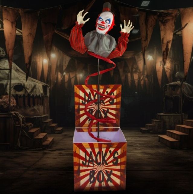 Haunted Hill Farm 5.7-ft Freestanding Motion Activated Talking Lighted Clown Animatronic