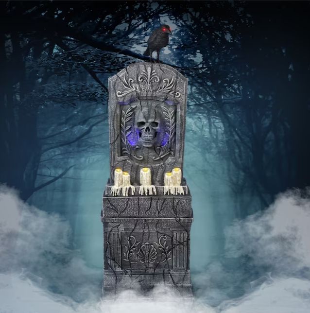 Haunted Hill Farm 5.08-ft Freestanding Motion Activated Lighted Tombstone Animatronic