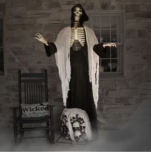 Haunted Hill Farm 7-ft Freestanding Lighted Ajal Ghost Animatronic