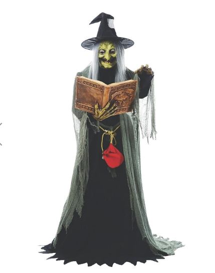 5.7&#39; Animated Spell-Speaking Witch Halloween Decoration  PRE ORDER NOW FOR 2025