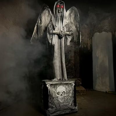 5.5 ft. Lifesize Animatronic Haunted Angel Statue Halloween Prop pre order