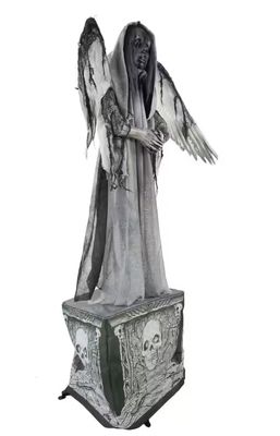 5.5 ft. Lifesize Animatronic Haunted Angel Statue Halloween Prop IN STOCK NOW