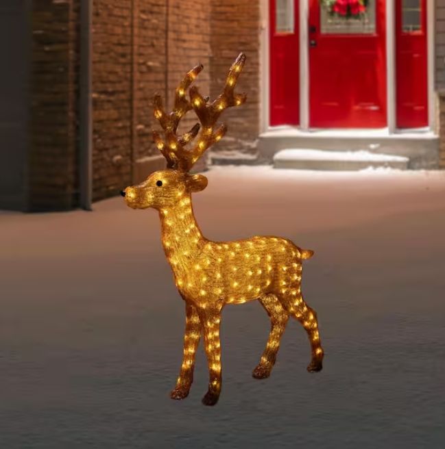 46 in. Lighted Commercial Grade Acrylic Standing Reindeer Christmas Display Decoration PRE ORDER FOR HALLOWEEN 2026 OR AIRFREIGHT AVAILABLE FOR 2025 CONTACT FOR PRICE