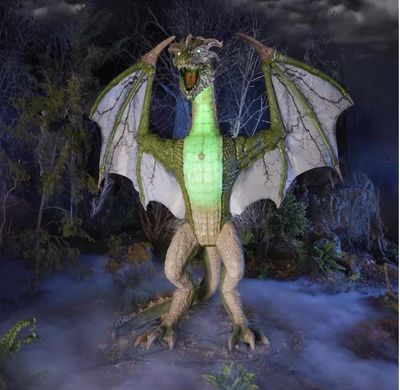 8 ft. Wide Gruesome Grounds Giant-Sized Color Changing Animated LED Wyvern H9 INSTOCK NOW