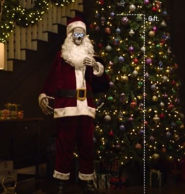 6 Ft! Animated Skeleton Santa Animatronic IN STOCK NOW