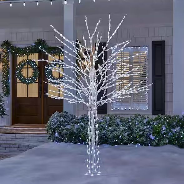 8 ft. Giant-Sized Bare Branch White LED Tree Holiday Yard Decoration pre order now