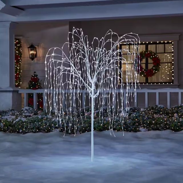 7 ft. Twinkling LED Willow Tree Holiday Yard Decoration pre order now