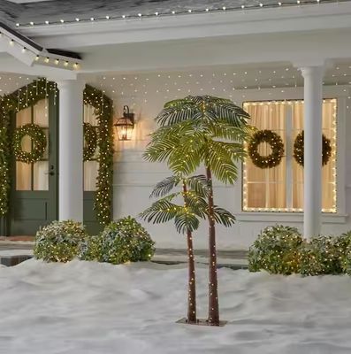 6 ft. Coastal LED Double Palm Tree Holiday Yard Decoration Y54 pre order now